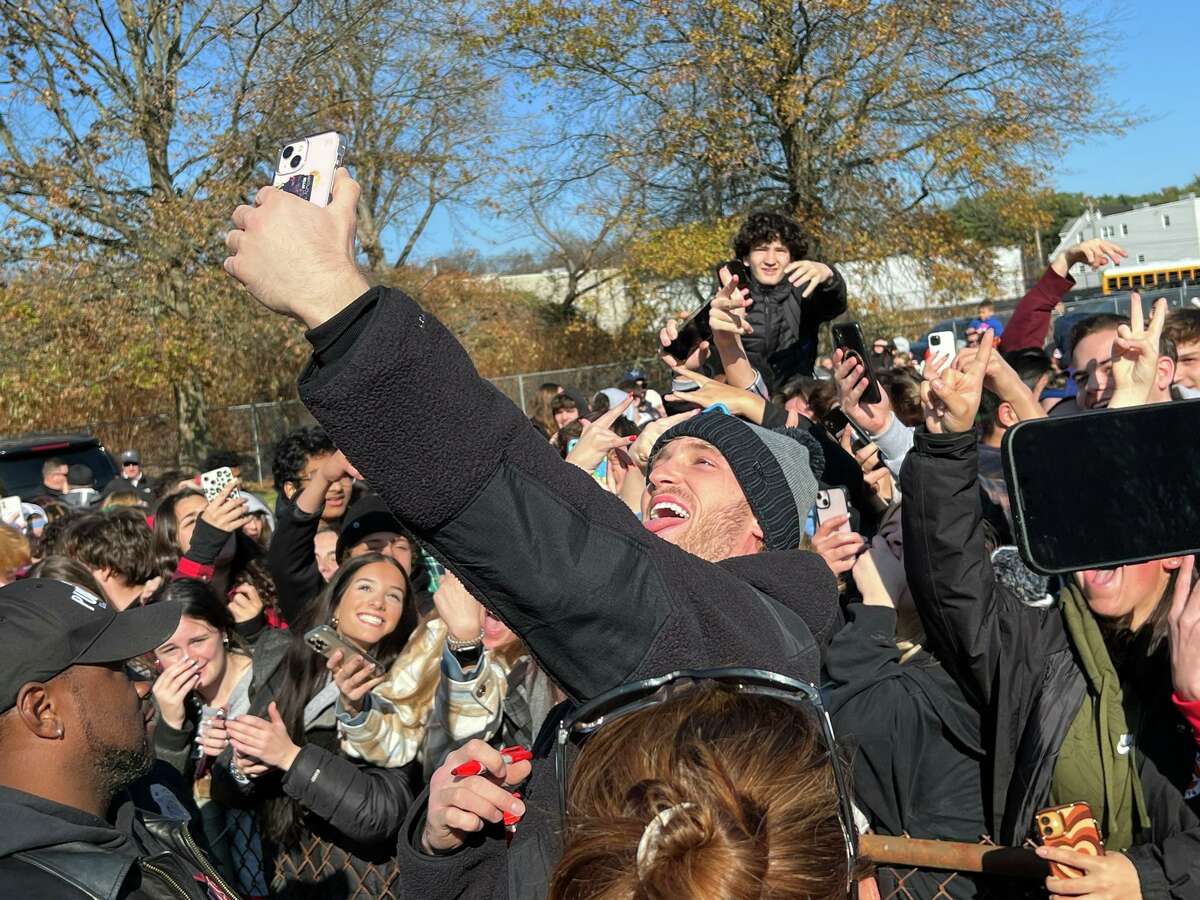 Logan Paul attends CT high school football game on Thanksgiving