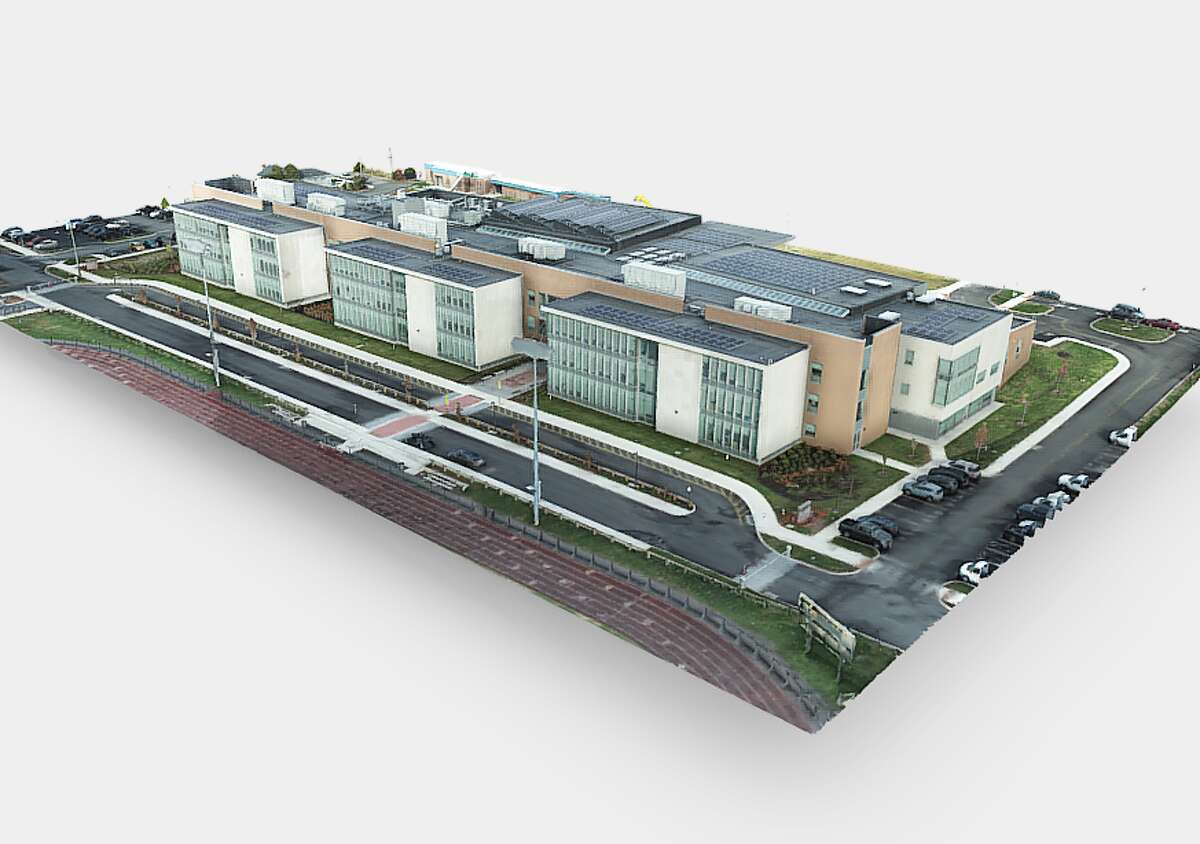 A three-dimensional rendering of Beman Middle School in Middletown was created by students in the drone program.