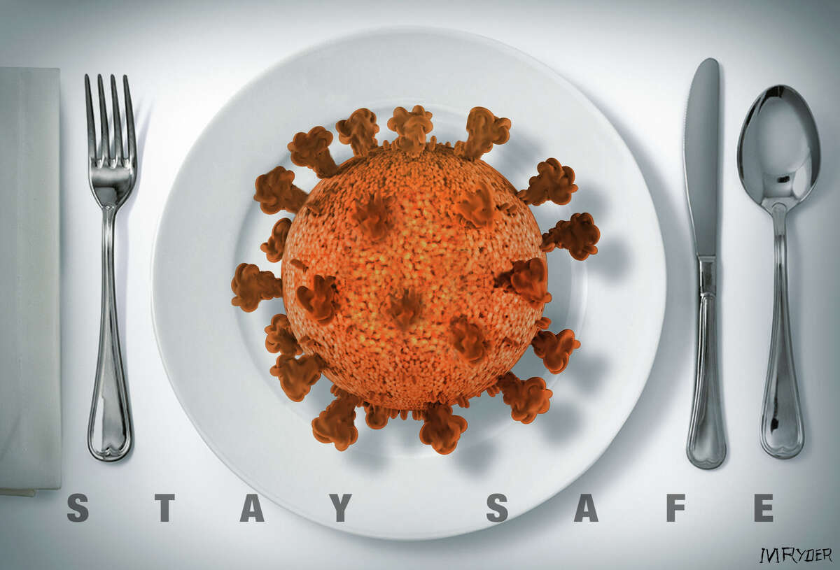 This artwork by M. Ryder refers to the need to stay safe from sickness over the holiday season.