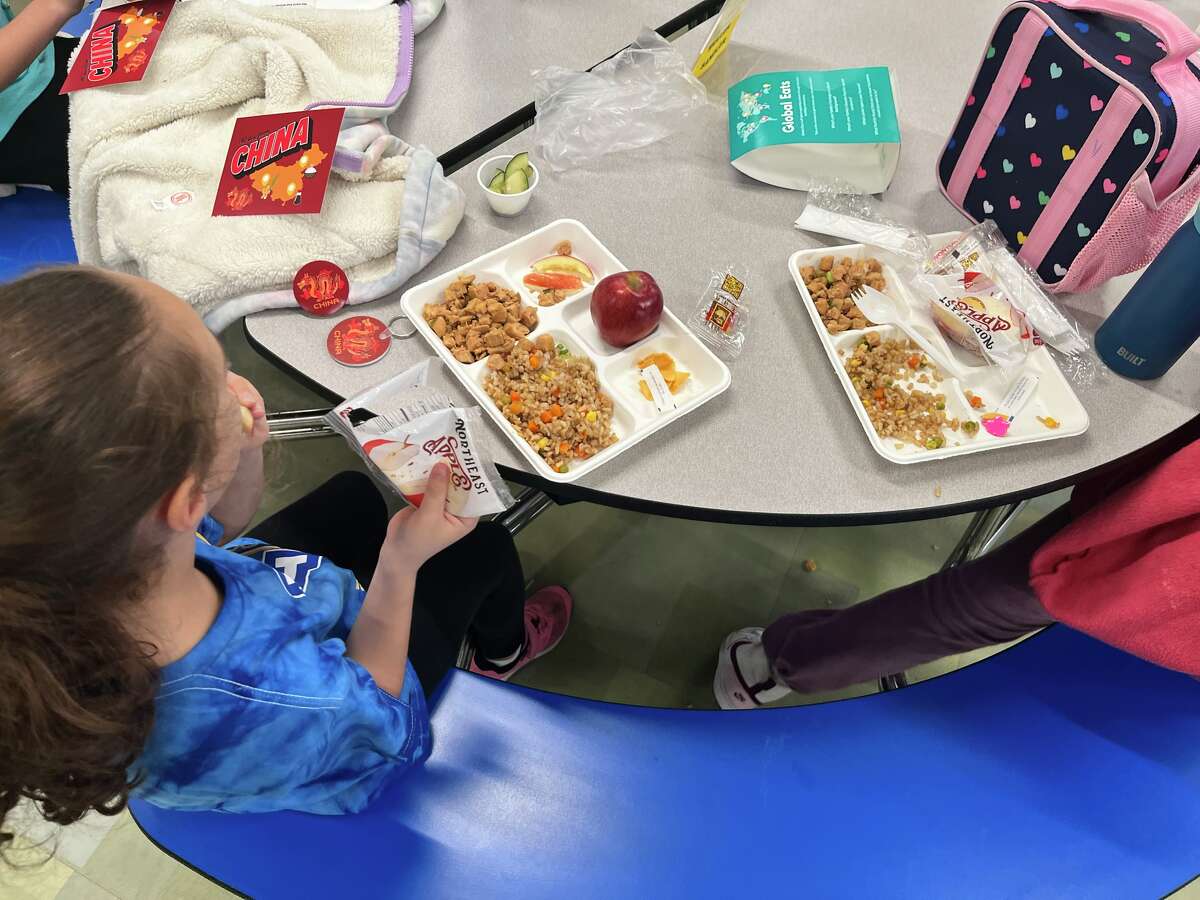 Students participate in the Global Eats pilot program at Naramake Elementary School. The food is centered around authentic Chinese cuisine on this day. 