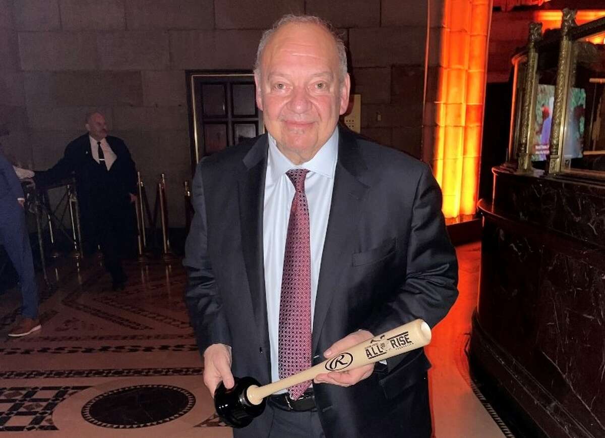 Greenwich resident John J. Filippelli, president of the YES Network, after receiving the “Slugger Award” at Aaron Judge’s ALL RISE Foundation Gala at Cipriani on Nov. 18.