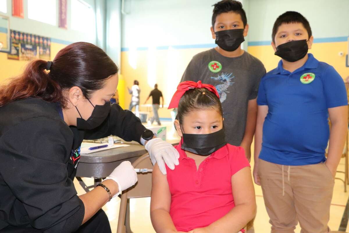 LISD students receive their flu shots during a flu clinic last year at Bruni Elementary School.