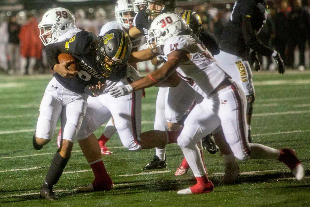 Brennan’s Ashton Dubose scored five touchdowns against Austin Lake Travis on Friday, leading the Bears to a 34-17 win.