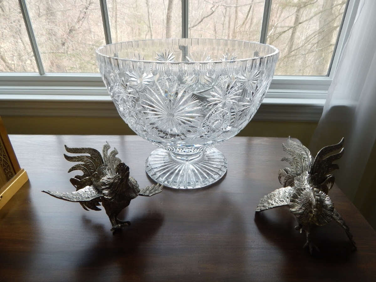 Punch bowls, like this cut crystal one, were showpieces of pride and prestige.