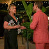 Jennifer Coolidge plays a guest at a tropical resort and Murray Bartlett the concierge in the HBO series "The White Lotus." (Mario Perez/HBO/TNS)
