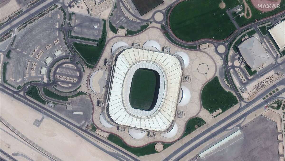 This July 3, 2022 photo shows Ahmad Bin Ali Stadium, one of eight stadiums being used for the 2022 FIFA World Cup in Qatar.