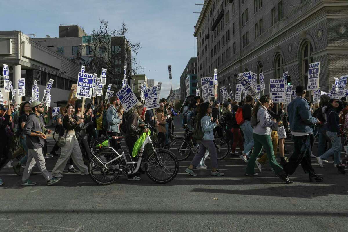 Hundreds Of Striking UC Student Educators, Researchers March To UC ...