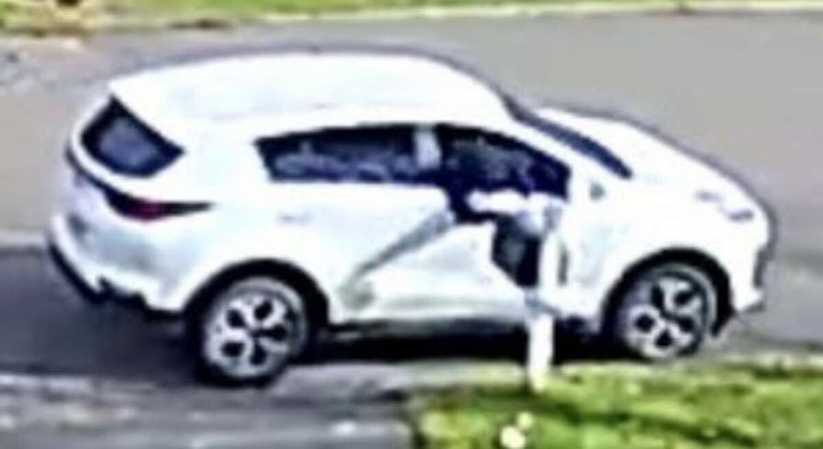 Trumbull police investigating a spate of mail thefts say a passenger in a white vehicle, pictured above, was observed stealing mail from mailboxes Monday.