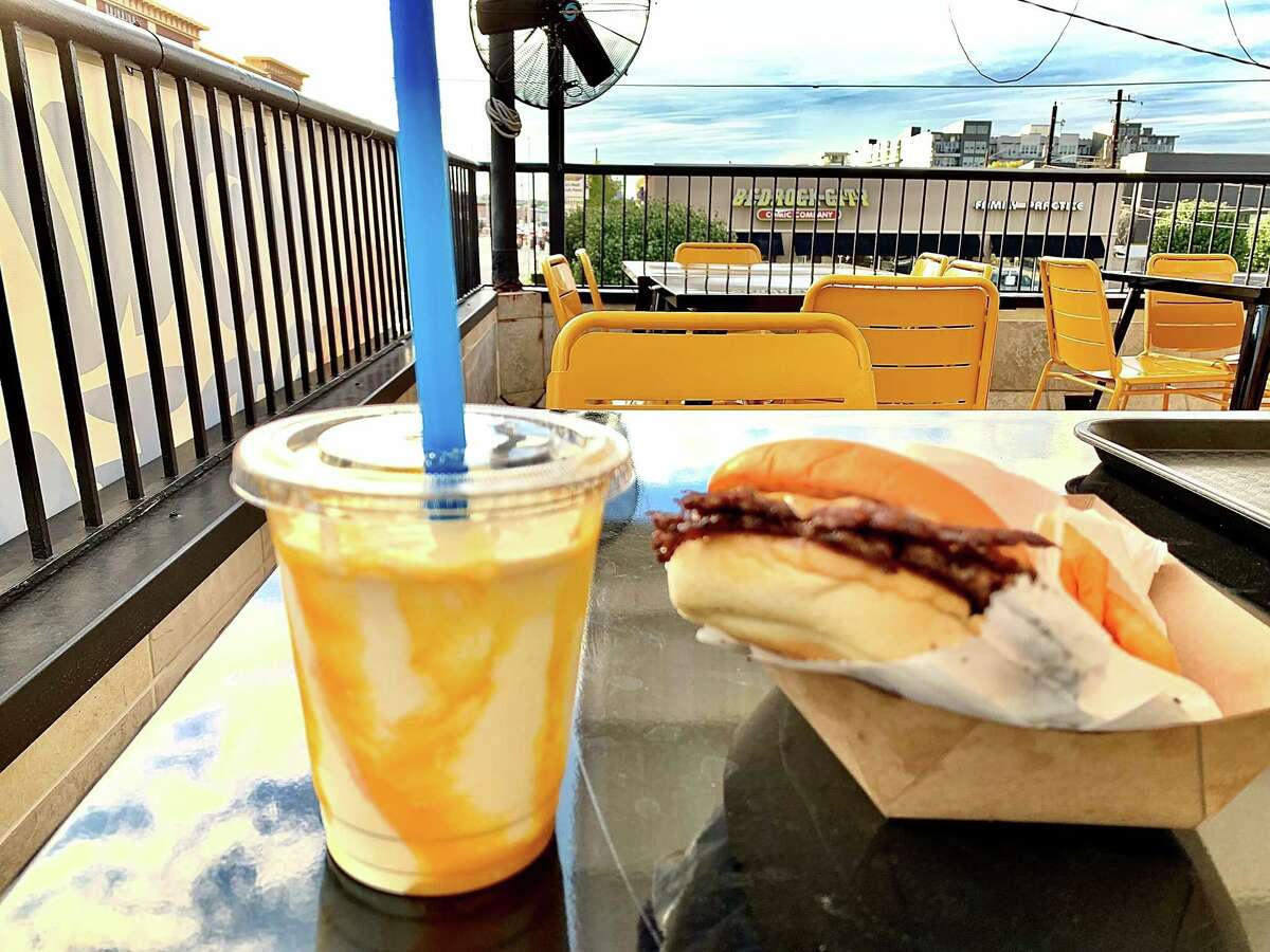 Mango lassi shake with local ice cream at Burger Bodega