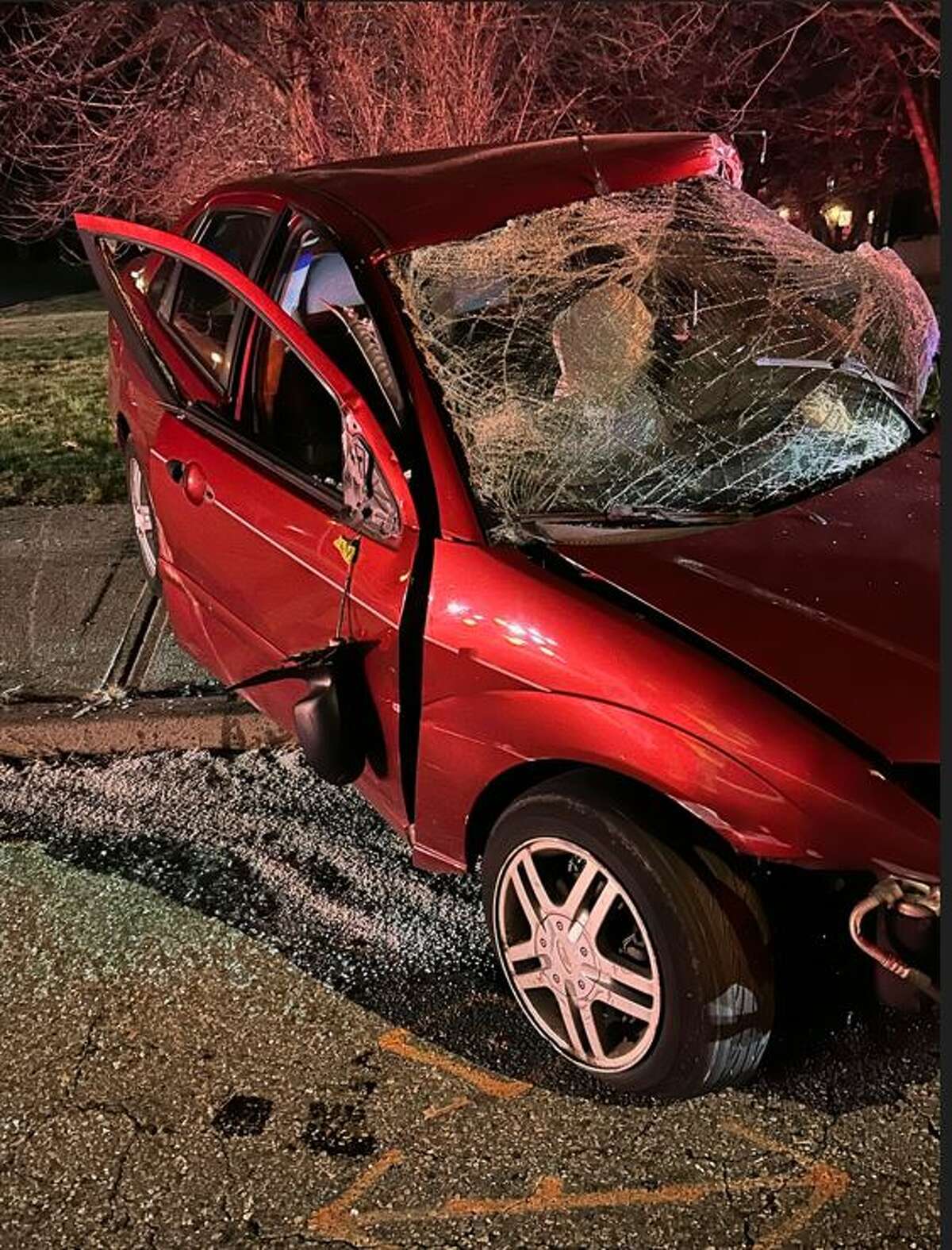A 21-year-old man was seriously injured Monday night when the car he was driving hit a pole in Willimantic, a fire official says.  