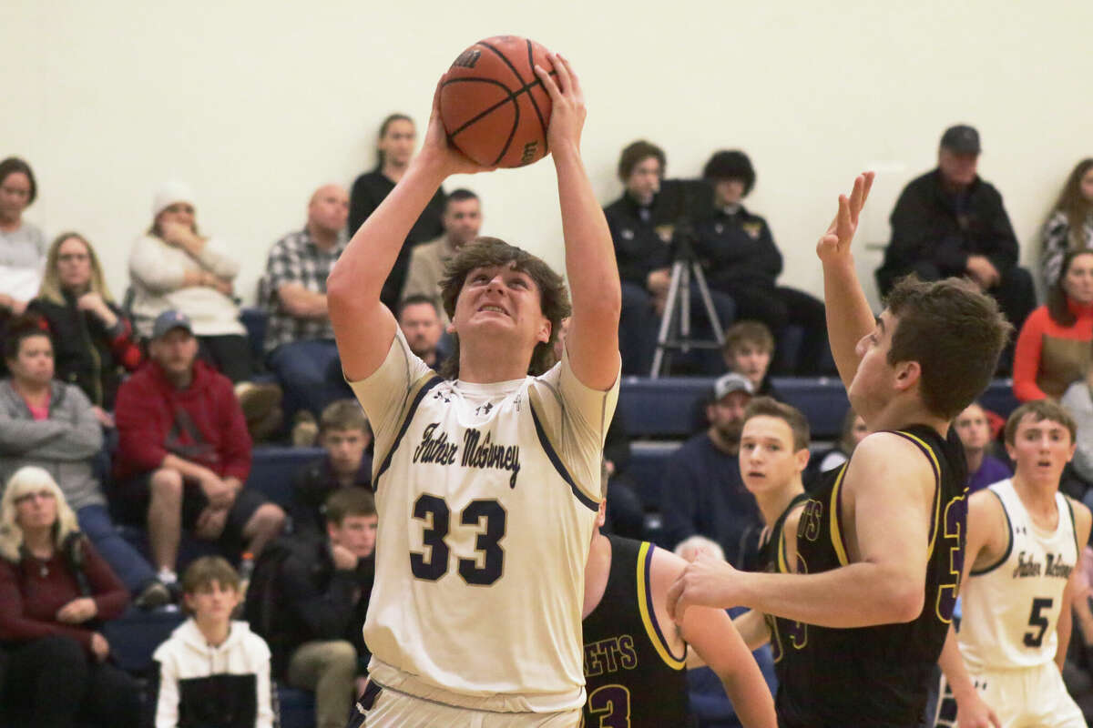 Father McGivney's Gabe Smith scored 22 points to match his career high in a road loss to Wesclin on Friday in Trenton.