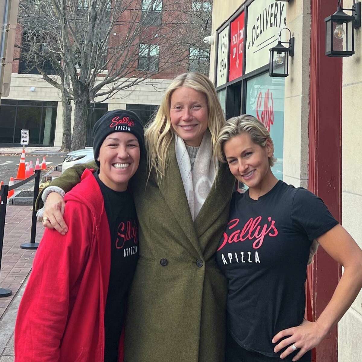 Actress Gwyneth Paltrow visited Sally's Apizza in New Haven on Nov. 29 and took photos with employees. 