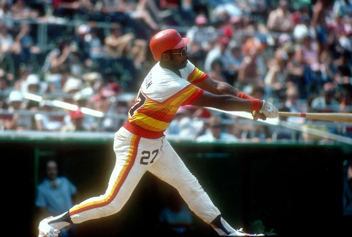 Bob Watson of the Houston Astros bats against the Philadelphia Phillies during a 1978 game at Veteran Stadium in Philadelphia, Pennsylvania.
