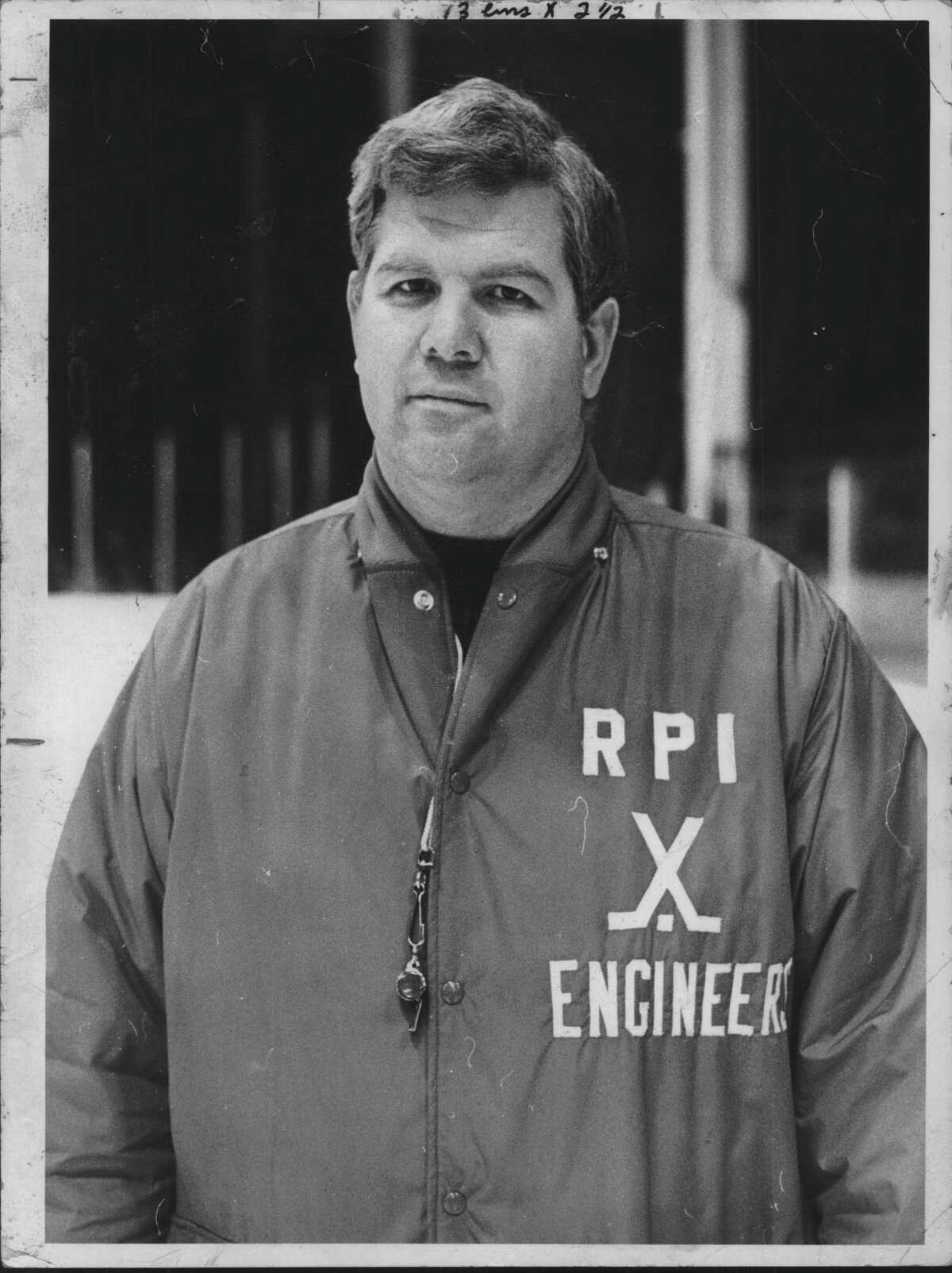 Mike Addesa, shown in an undated photo, led the RPI men's hockey team to a 186-124-9 record from 1979 to 1989, including the 1985 national championship. He died Tuesday at age 77.