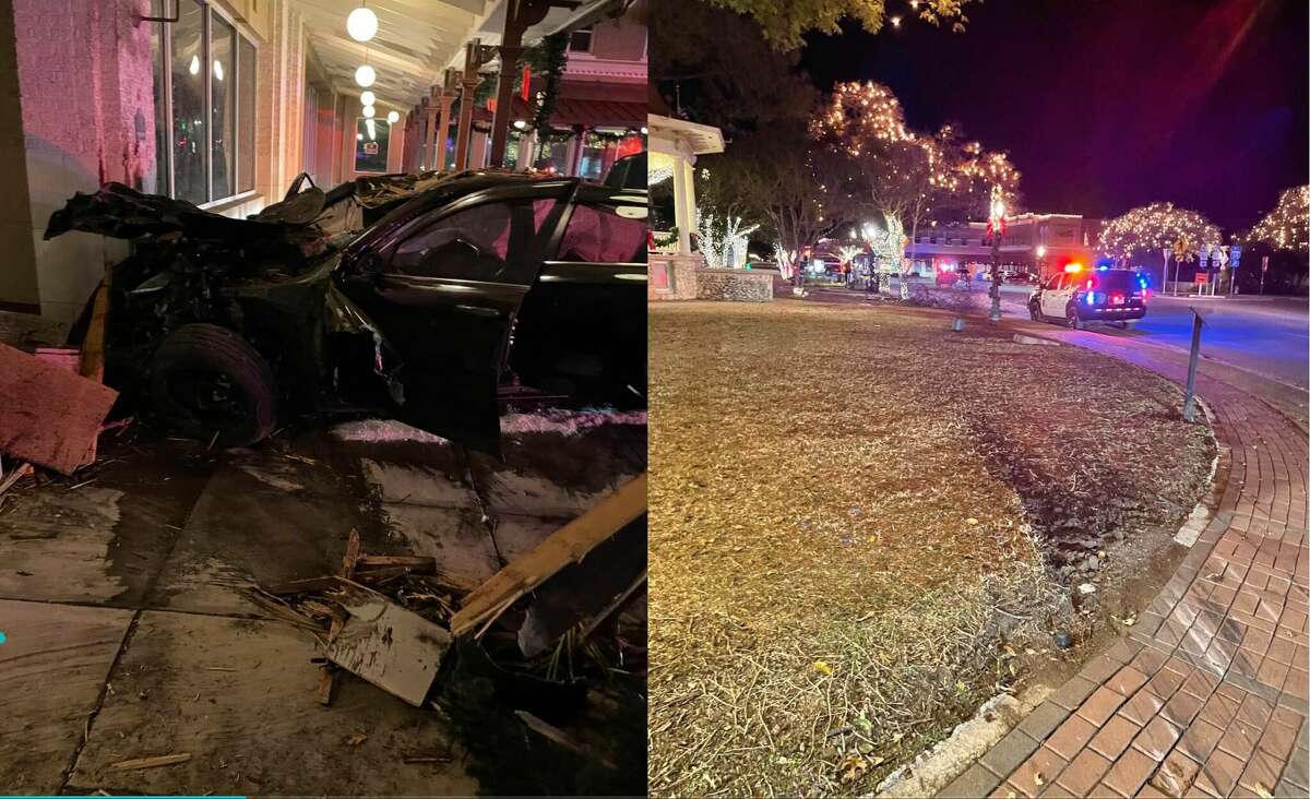 A day before Wassailfest, a San Antonio teen plowed through the Main Plaza in New Braunfels, crashed into a building and ran from police, according to the New Braunfels Police Department. 