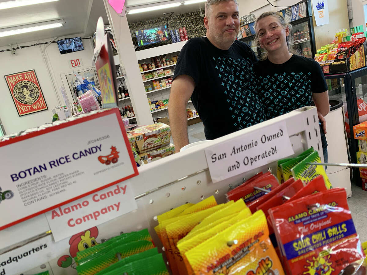 Jefferson Bodega owners Luke and Lisa Horgan are seen at their San Antonio convenience store. In a recent post on the San Antonio Restaurants Facebook page, locals suggested the bodgea as a place to find international candy for stocking stuffers.