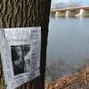 A poster for missing teen Samantha Humphrey is left by the Mohawk River where police divers are searching in an area under a railroad bridge near Riverside Park on Thursday, Dec. 1, 2022, in the Stockade neighborhood of Schenectady, N.Y. Police are searching for missing teens, Samantha Humphrey and Hajile Howard.