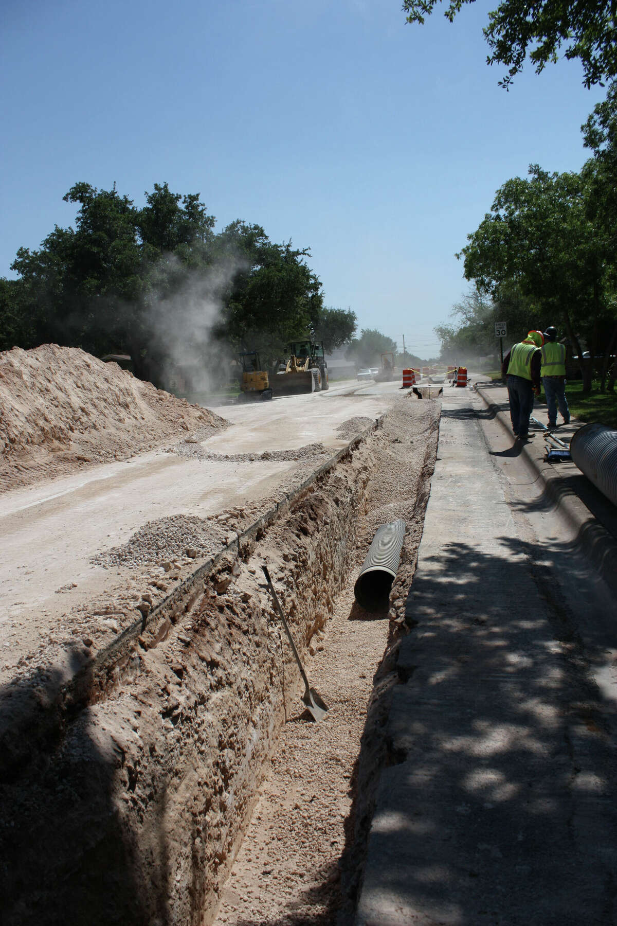 Road construction taking place inside the city of Midland