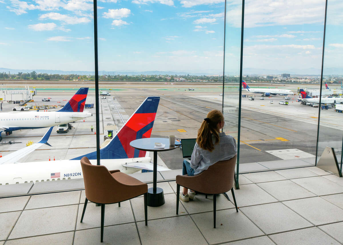 General view of the Delta Sky Club at Los Angeles International Airport in September 2022.