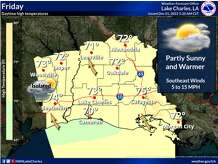 The weather for Southeast Texas on Friday is warm and cloudy.