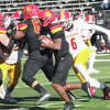 Ferris' Marcus Taylor (1) and his teammates hope to help the Bulldogs beat Grand Valley on Saturday.