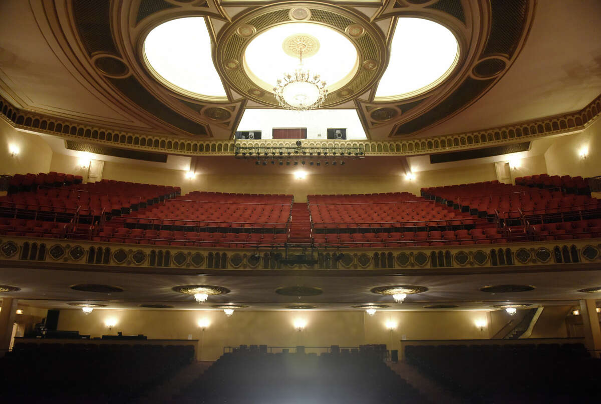 The empty auditorium inside the Palace Theatre in Stamford, Conn. 