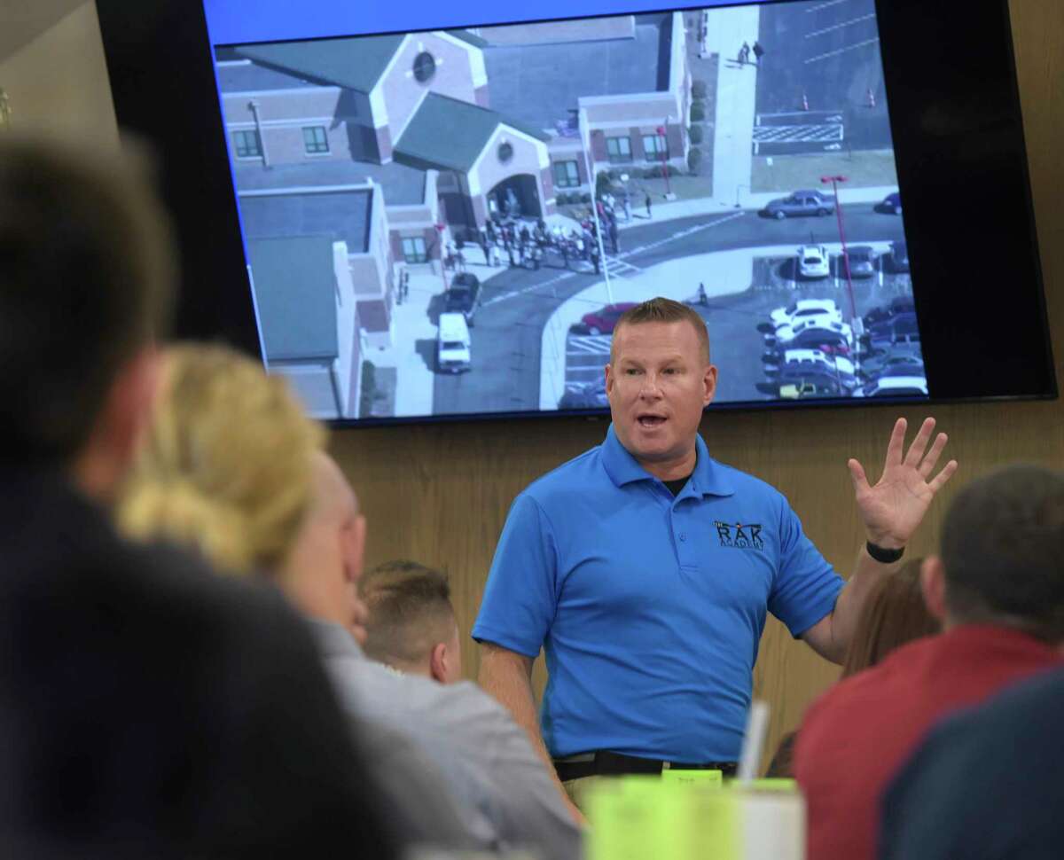 Daniel Jewiss, who was the lead investigator for the Sandy Hook Shooting, owns a company called RAK Academy which provides active shooter training. Jewiss was instructing in a seminar for dispatchers being held at the Windsor Police Department on Wednesday, Nov., 16, 2022.