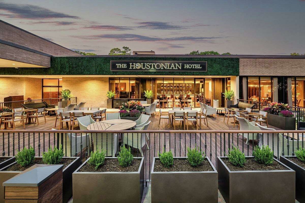 The new Bar Patio adjacent to a new entrance is among the enhancements at the Houstonian Hotel, Club & Spa.