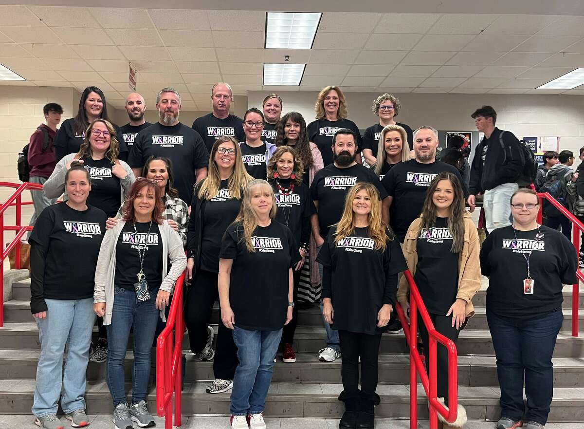 More than 50 Granite City High School teachers and staff wore T-shirts Friday to support Chloe Affolter, a 15-year-old sophomore battling papillary carcinoma thyroid cancer