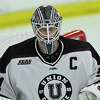 Union goaltender Connor Murphy (31) during an NCAA hockey game against Dartmouth on Friday, Nov. 11, 2022, in Schenectady, N.Y. (AP Photo/Hans Pennink)
