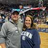 Rob and Megan Babcock, of Tolland, had their seats at Thursday's UConn's men's basketball game upgraded through a Twitter contest conducted by Marc D'Amelio.