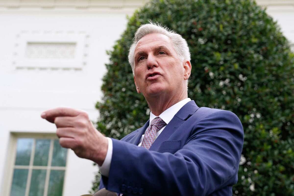 House Minority Leader Kevin McCarthy, R-Calif., outside the the White House after meating with President Joe Biden on Nov. 29.
