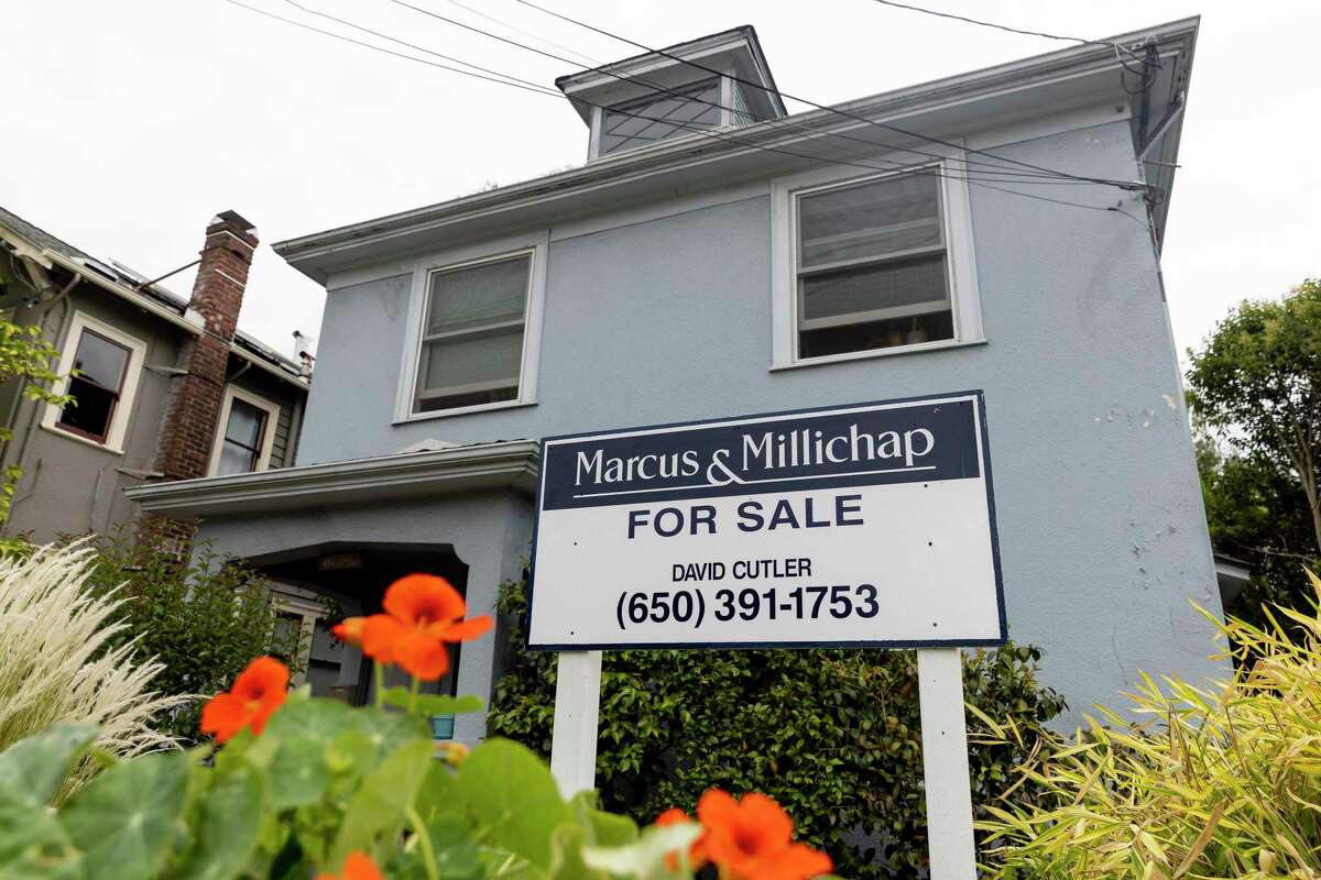 A home for sale is seen in Oakland’s Rockridge neighborhood in July.