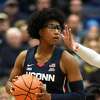 UConn's Ayanna Patterson plays in No. 5 UConn's 91-69 win over No. 10 NC State in the NCAA women's college basketball game at the XL Center in Hartford, Conn. Sunday, Nov. 20, 2022.