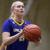UAlbany senior Helene Haegerstrand takes a shot during a non-league game against Cornell on Saturday, Dec. 3, 2022, at Hudson Valley Community College in Troy, NY. (Jim Franco/Times Union)