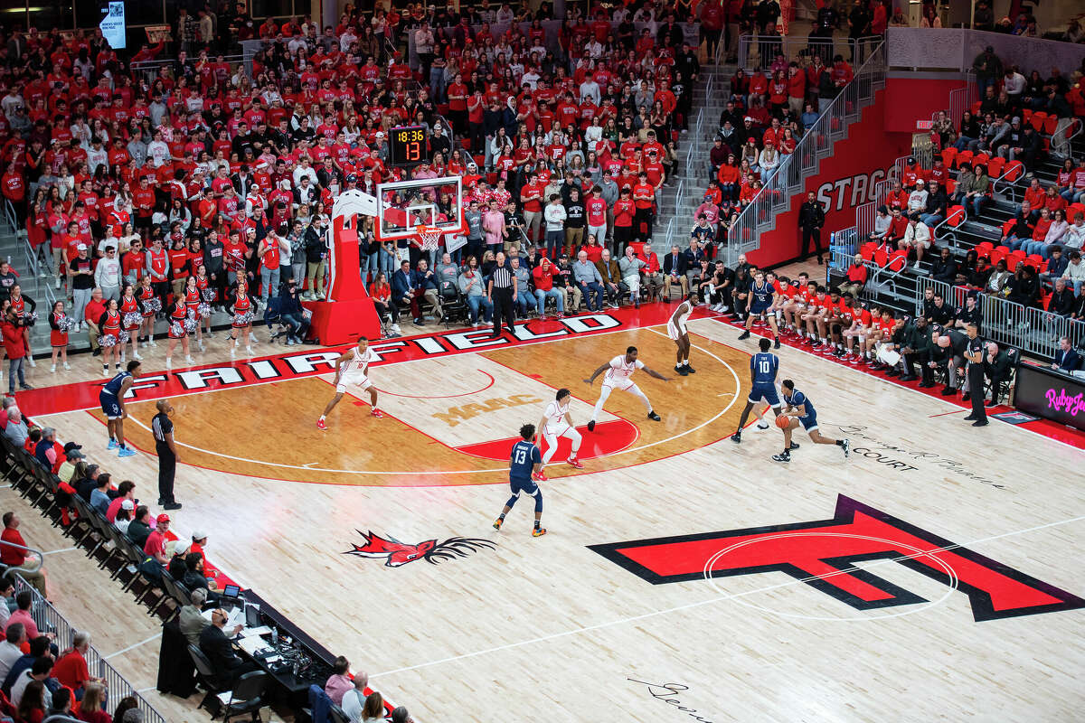Scenes from Fairfield University's men's basketball opener at Leo Mahoney Arena Saturday, Dec. 3, 2022. Fairfield defeated St. Peter's at the new $51 million, 3,500-seat on campus arena.