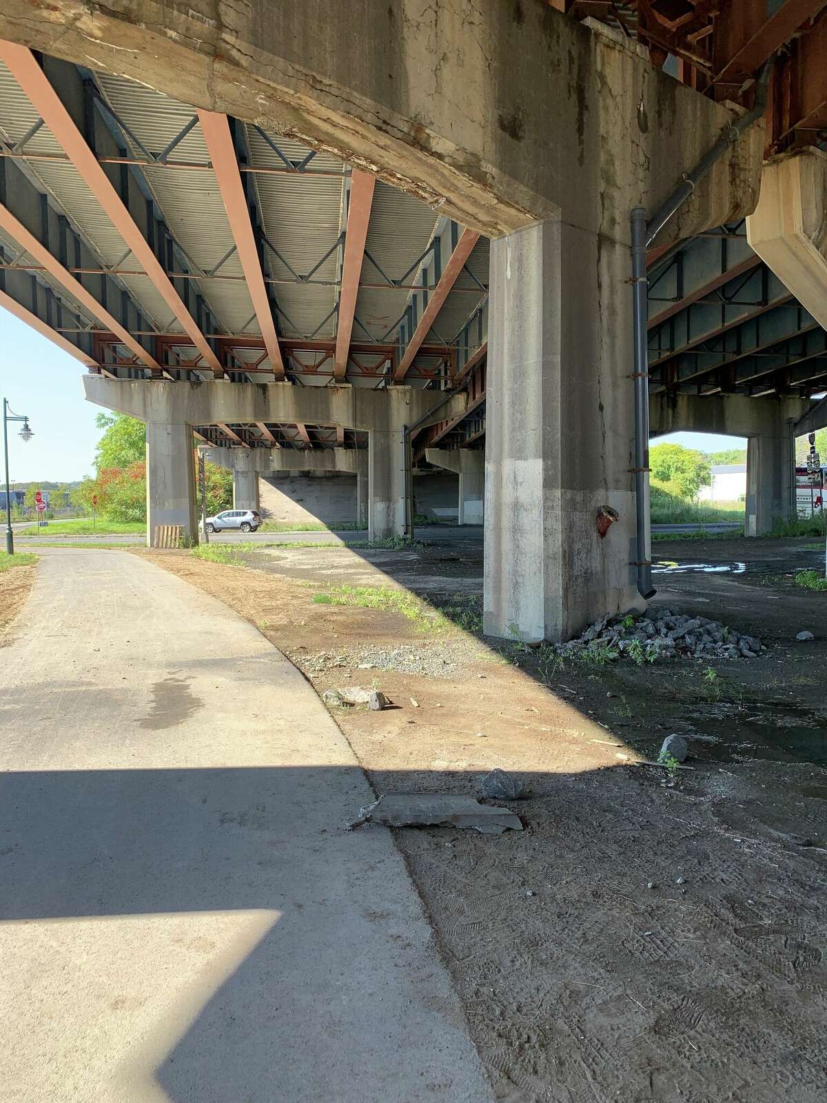 The bike trail underneath 787 by the Albany port provided by a Getting There reader.