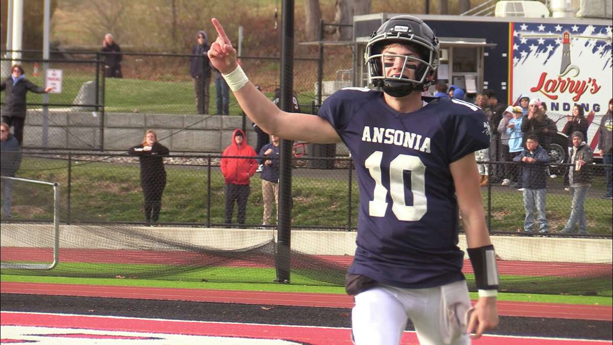 CT high school football score between Ansonia, Woodland Class S