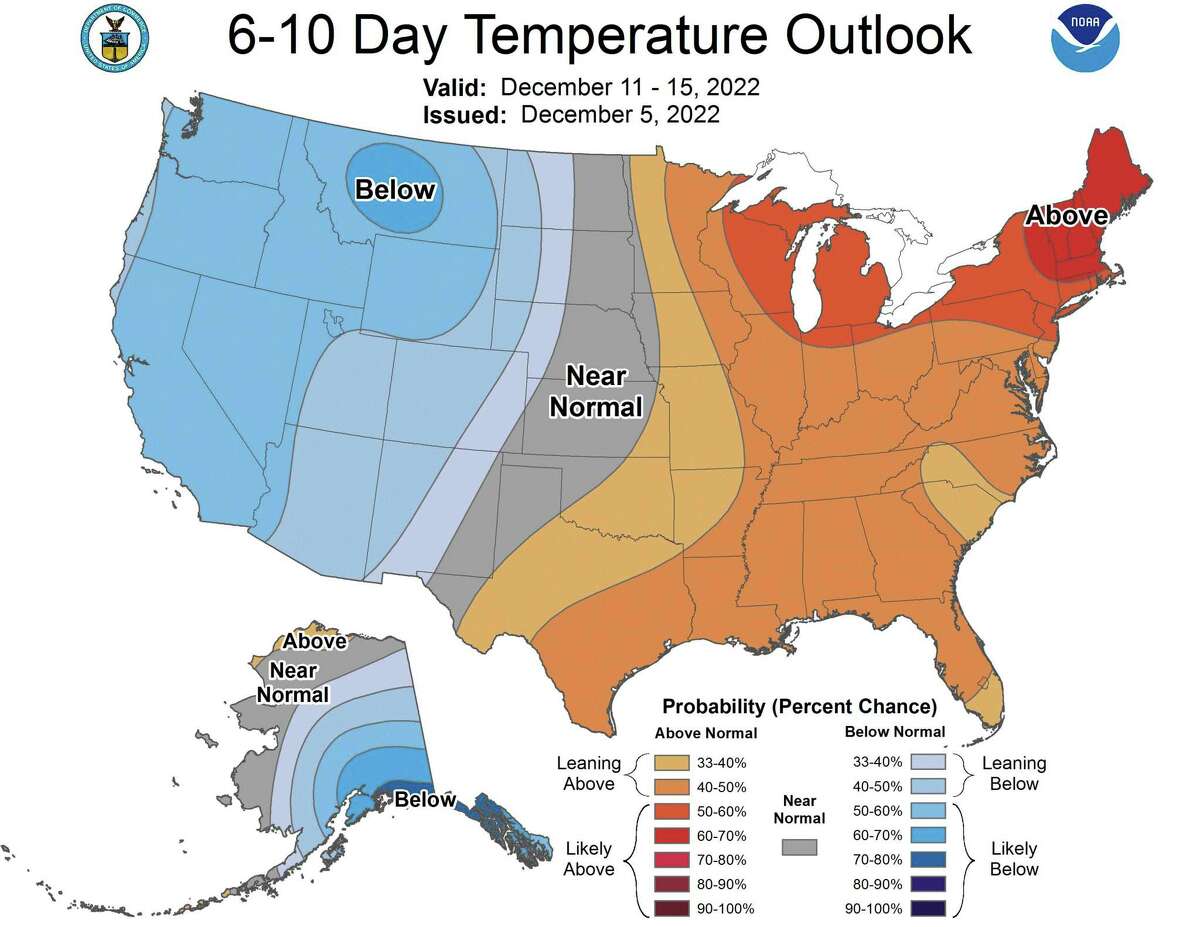 Below normal temperatures are likely this weekend into the middle of next week, 12/11 to 12/15