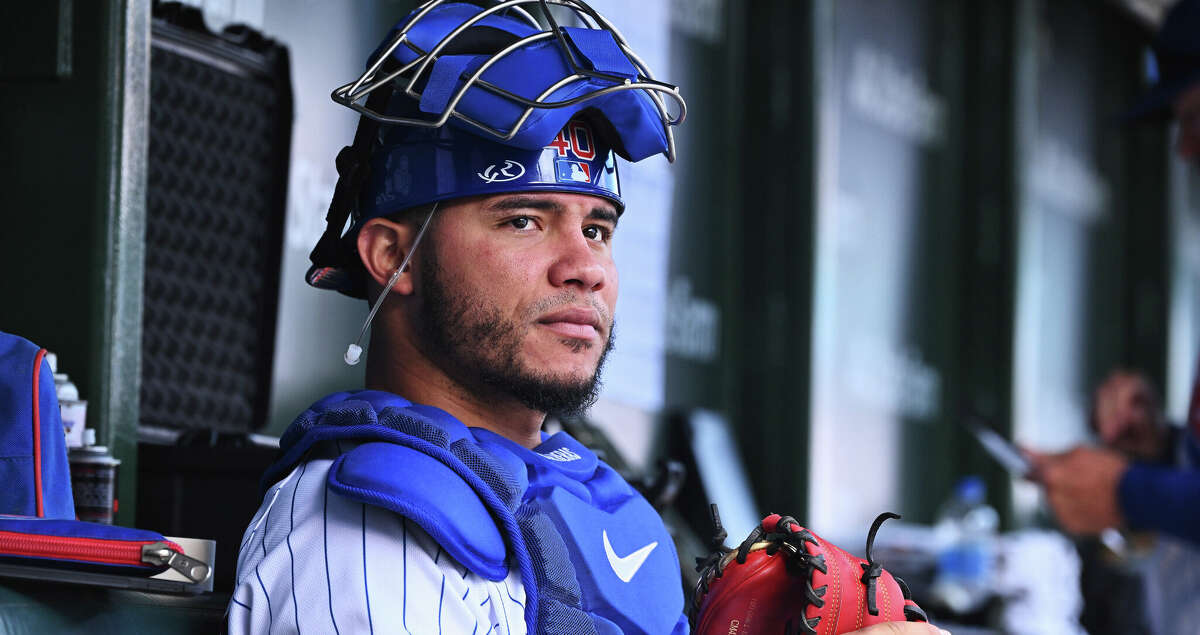 Willson Contreras #40 of the Chicago Cubs prepares to play against the Cincinnati Reds at Wrigley Field on October 2, 2022 in Chicago, Illinois. (Photo by Jamie Sabau/Getty Images)