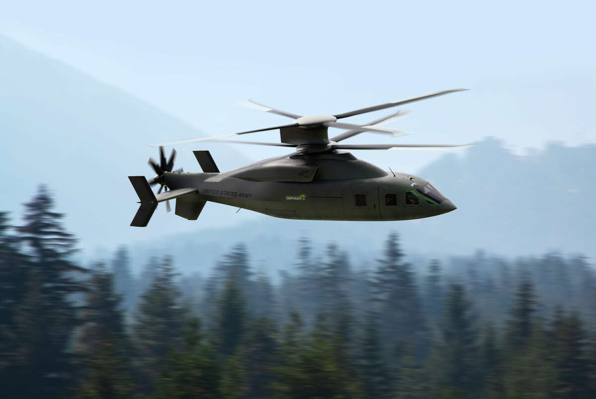 A rendering of the Defiant-X helicopter designed by Sikorsky and Boeing as the replacement for the Black Hawk fleet of utility helicopters used by the U.S. Army. (File media image via Sikorsky).
