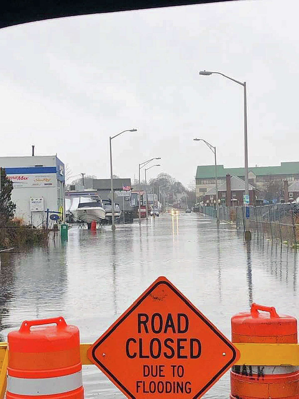 FILE PHOTO: Water Street is often affected by flooding. South Norwalk was selected among seven neighborhoods in Fairfield and New Haven counties for a state program developing climate mitigation plans.