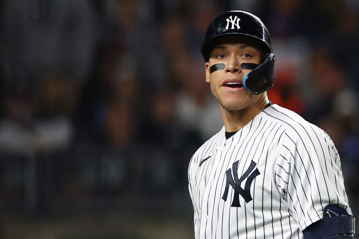 New York Yankees right fielder Aaron Judge looks on after walking News  Photo - Getty Images