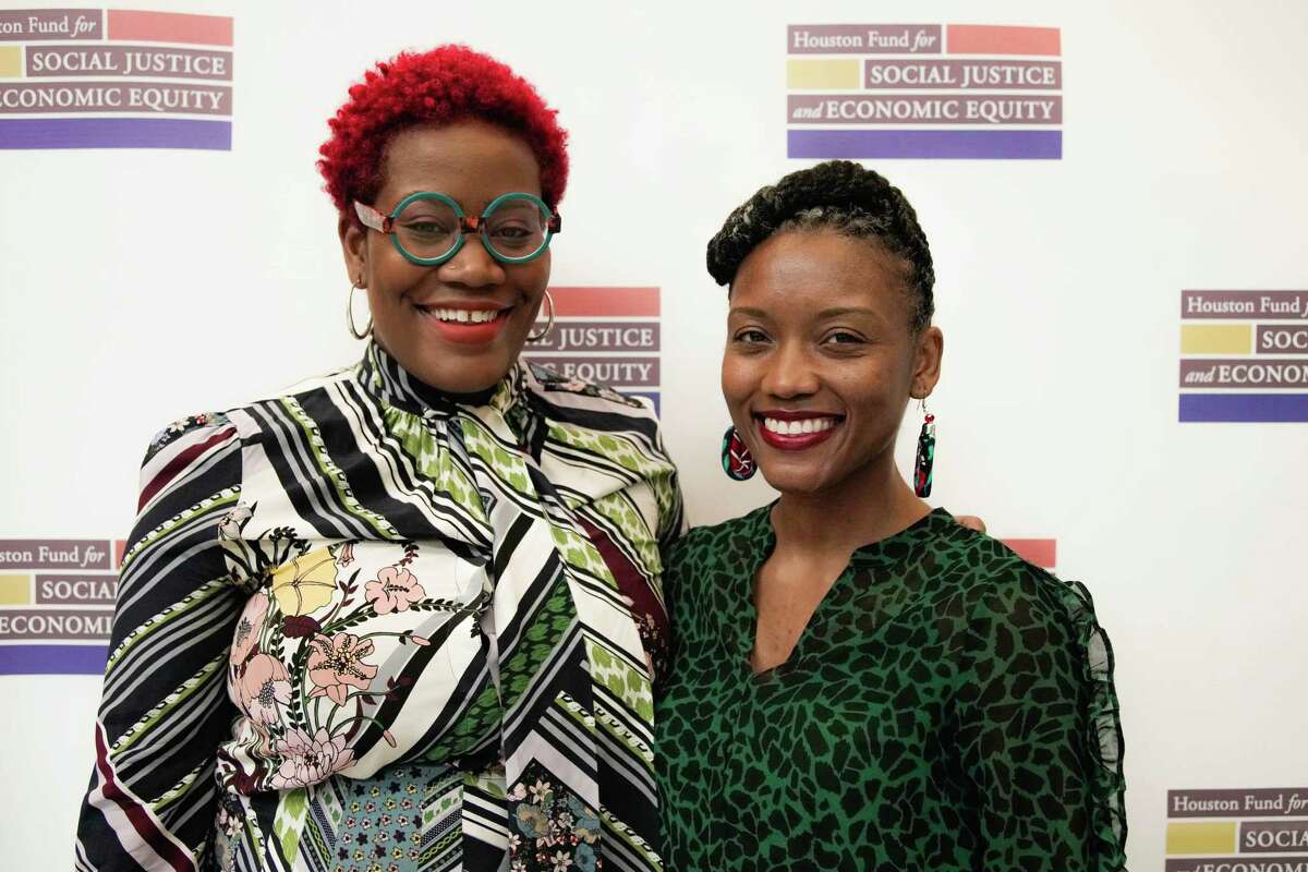 Small business owners, Deidre Mathis and Shannette Prince attend the announcement of the first round of Open for Business Grant recipients on Tuesday, Dec. 6, 2022 at Emancipation Park Recreation Center in Houston. Over 200 Houston-area small businesses and non-profits will receive a combined $5 million ranging between $10,000 and $65,000.