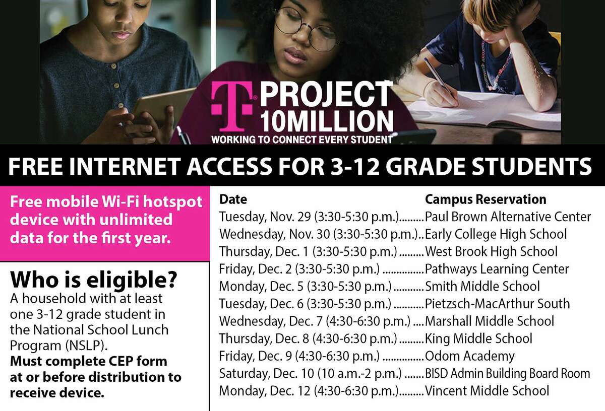 Beaumont ISD is holding a Mi-Fi Device Pickup through Dec.  12 for eligible students.
