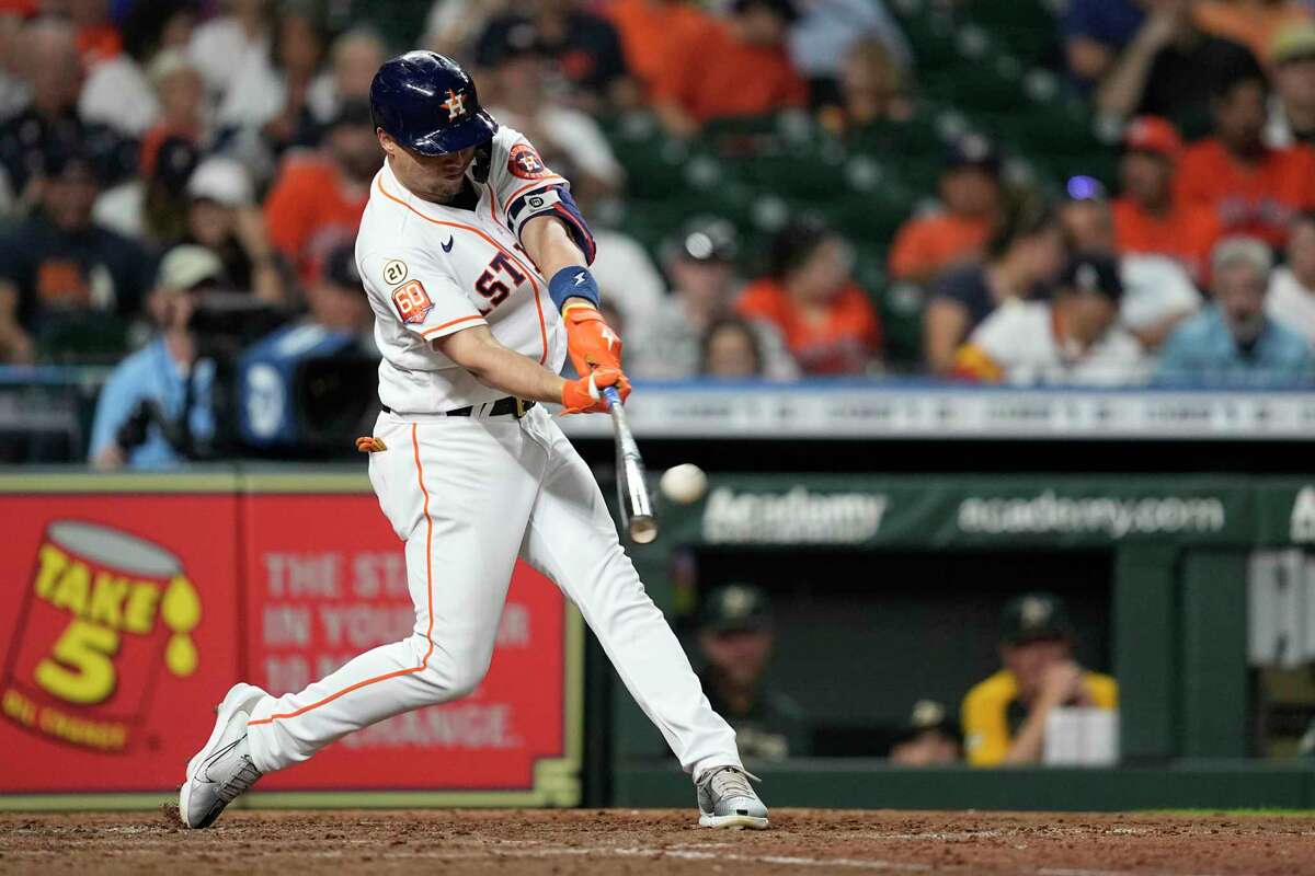 May 30, 2021: Astros first baseman Aledmys Díaz (16) makes a catch
