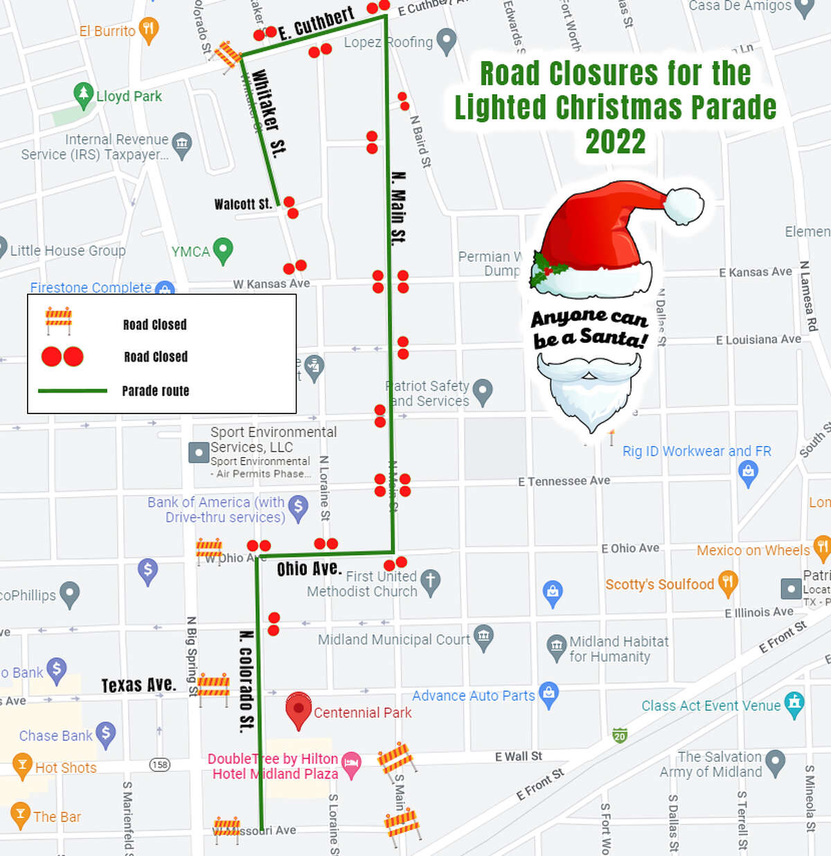 City of Midland posts Lighted Christmas Parade road closures