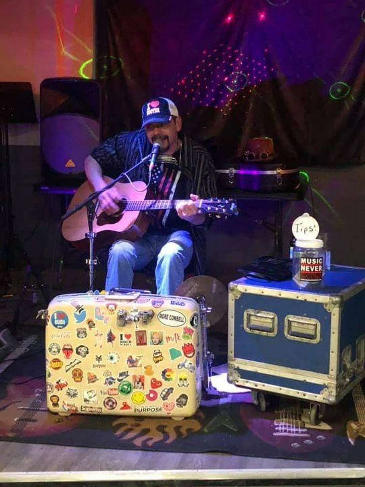 Brian Arnold is a one-man-band who plays the guitar, drums, and harmonica, out of a modified suitcase. 