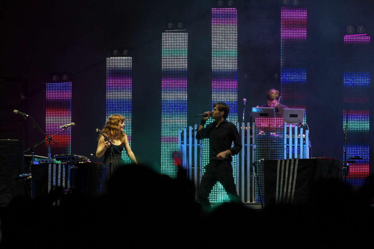BARCELONA, SPAIN - MAY 23: Jenny Lewis, Ben Gibbard and Jimmy Tamborello of The Postal Services perform on stage on Day 2 of Primavera Sound Festival on May 23, 2013 in Barcelona, Spain. 