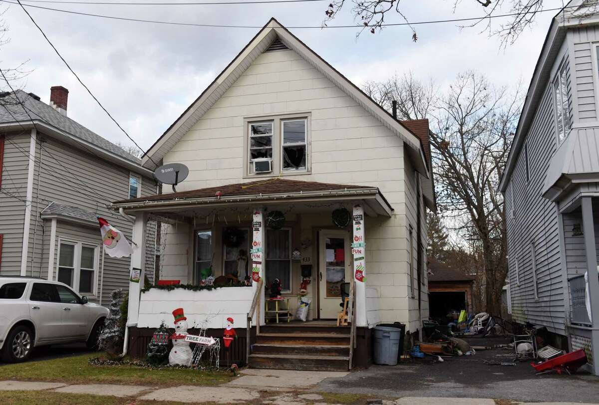 Home at 433 Arthur St. where firefighters rescued a man who allegedly threatened to set fire to the house and open fire on authorities on Thursday, Dec. 8, 2022, in Schenectady, N.Y.